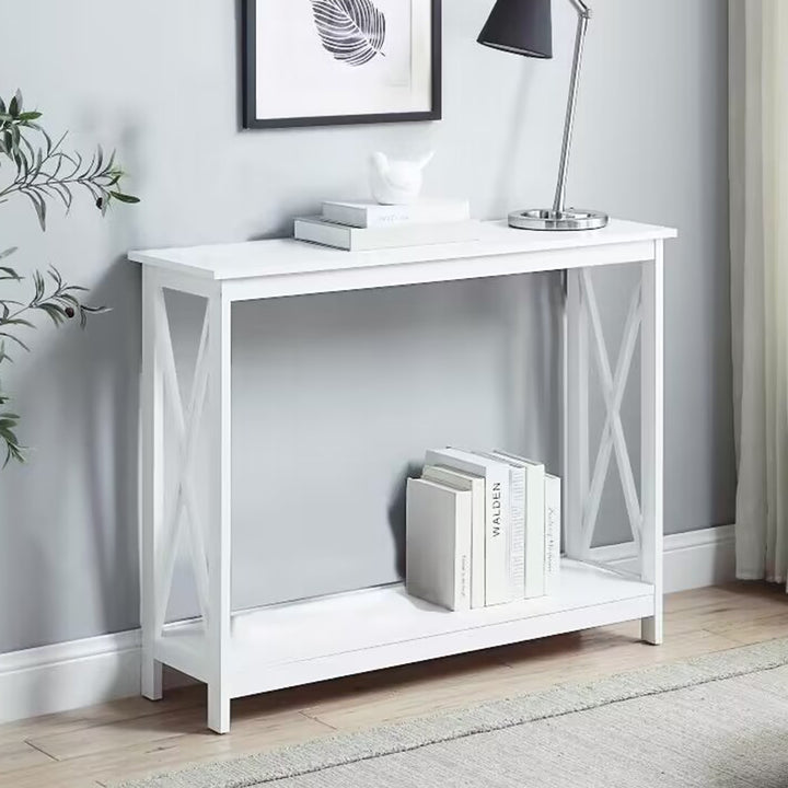 White Long Island Console Table 100cm