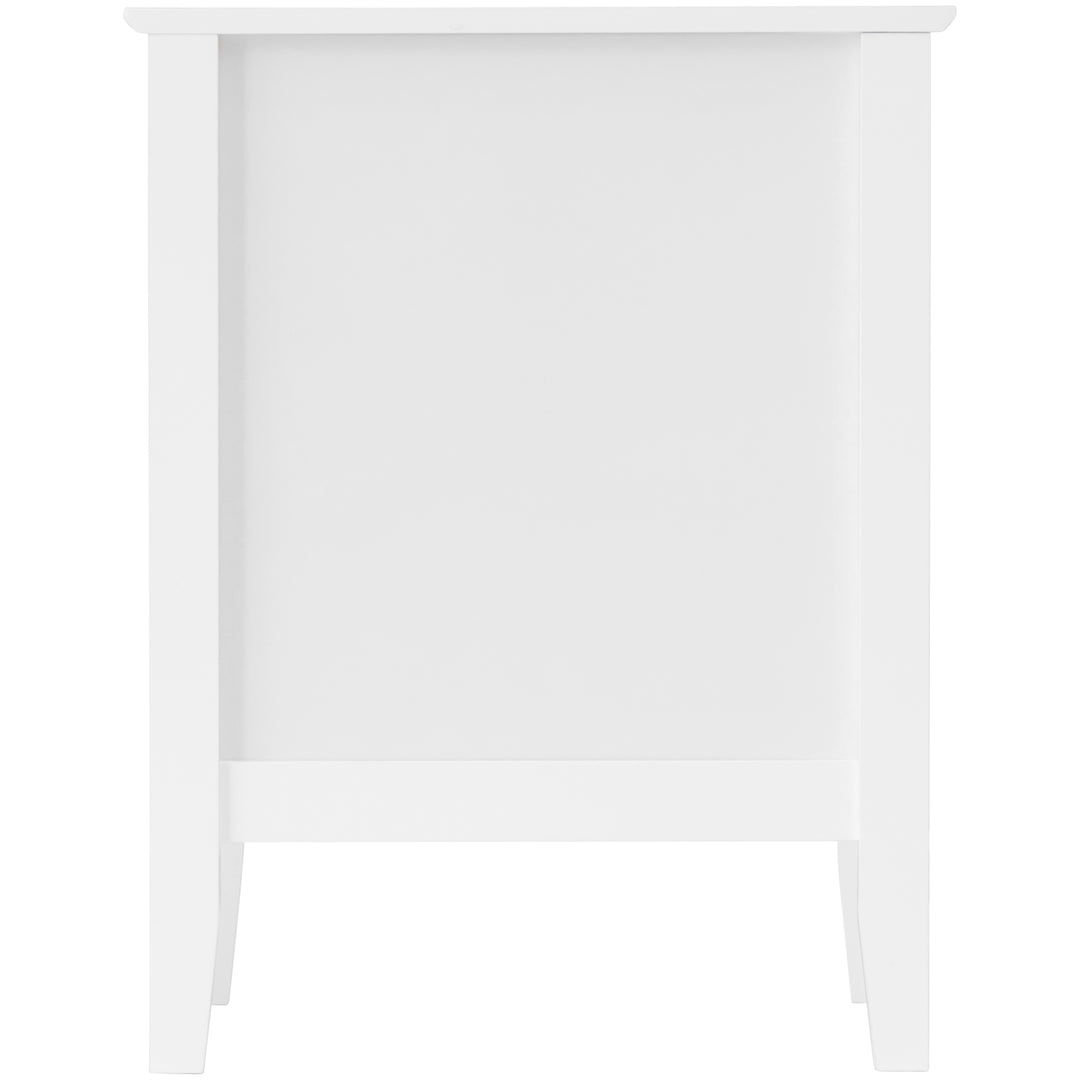 Zara Fluted 3 drawer side table - White