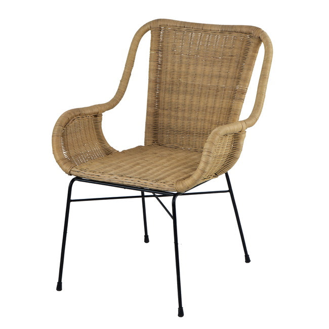 Palmview Rattan Dining Chair with Arms