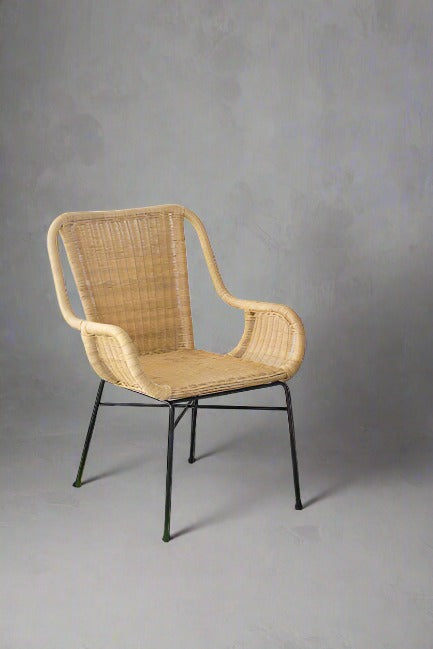 Palmview Rattan Dining Chair with Arms