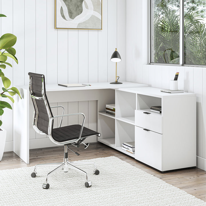 Rico Office Home Study Computer Executive Corner Desk White