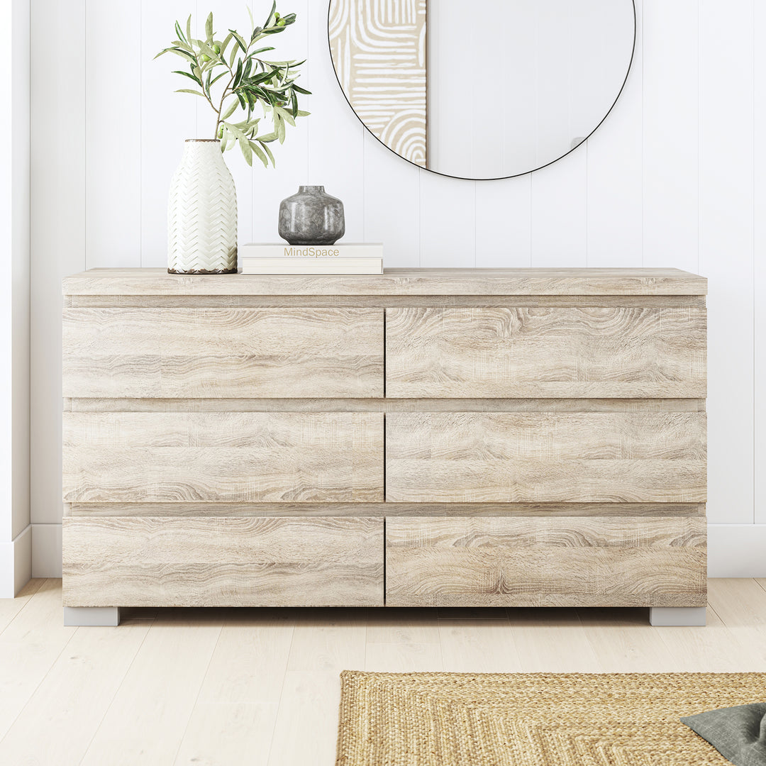 Elara 6 Drawer Chest - Light Sonoma Oak