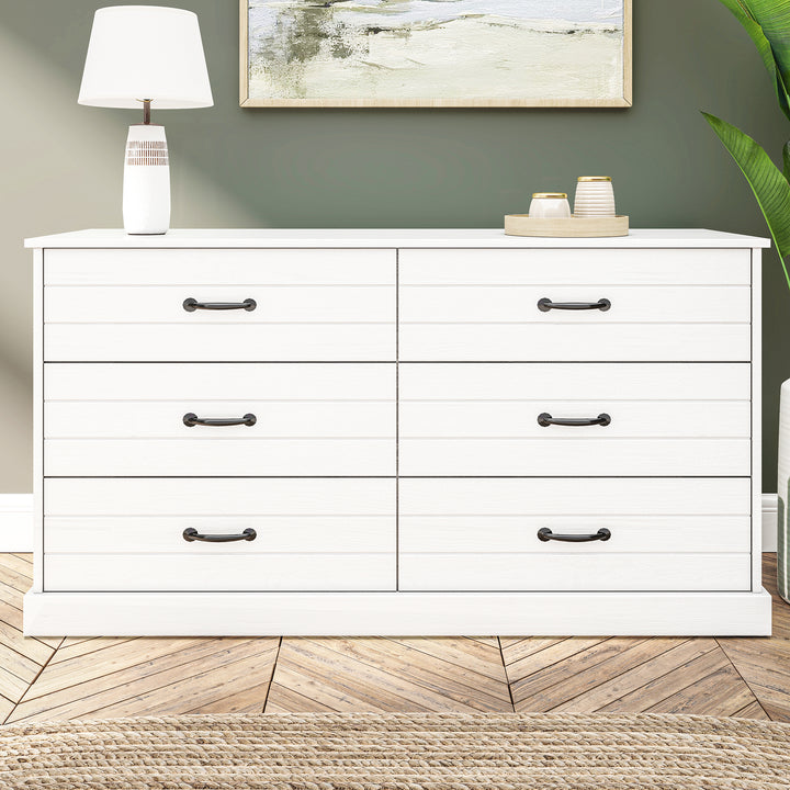 Hamptons 6 Drawer Chest - White