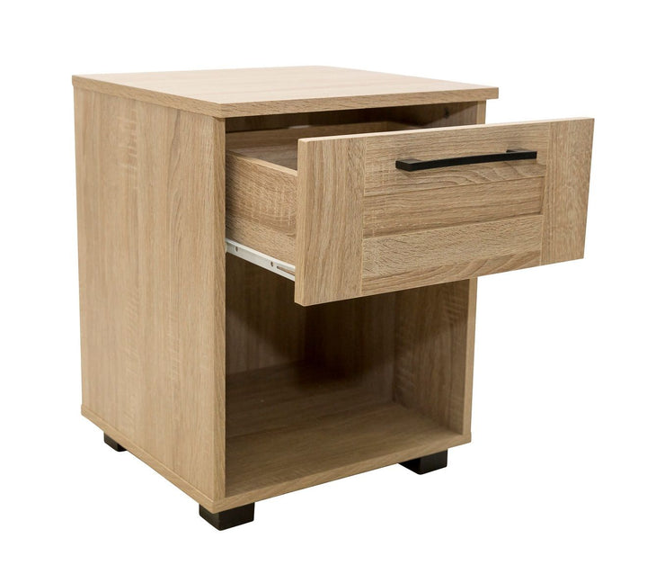 Montreal Bedside Table with 1 Drawer - Light Sonoma Oak