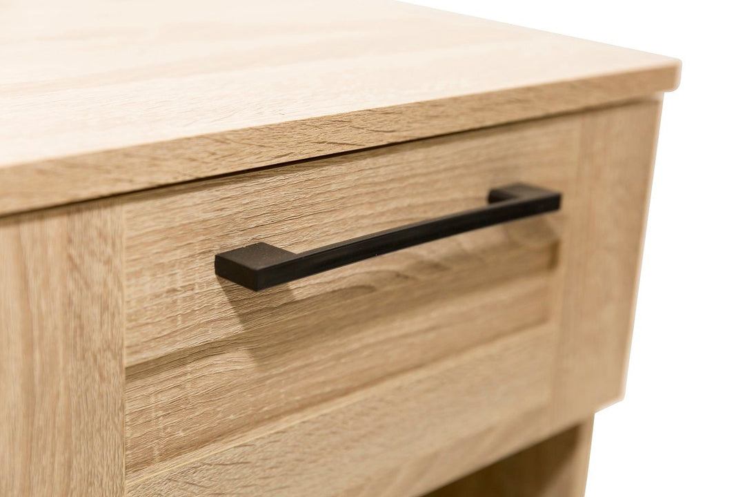 Montreal Bedside Table with 1 Drawer - Light Sonoma Oak