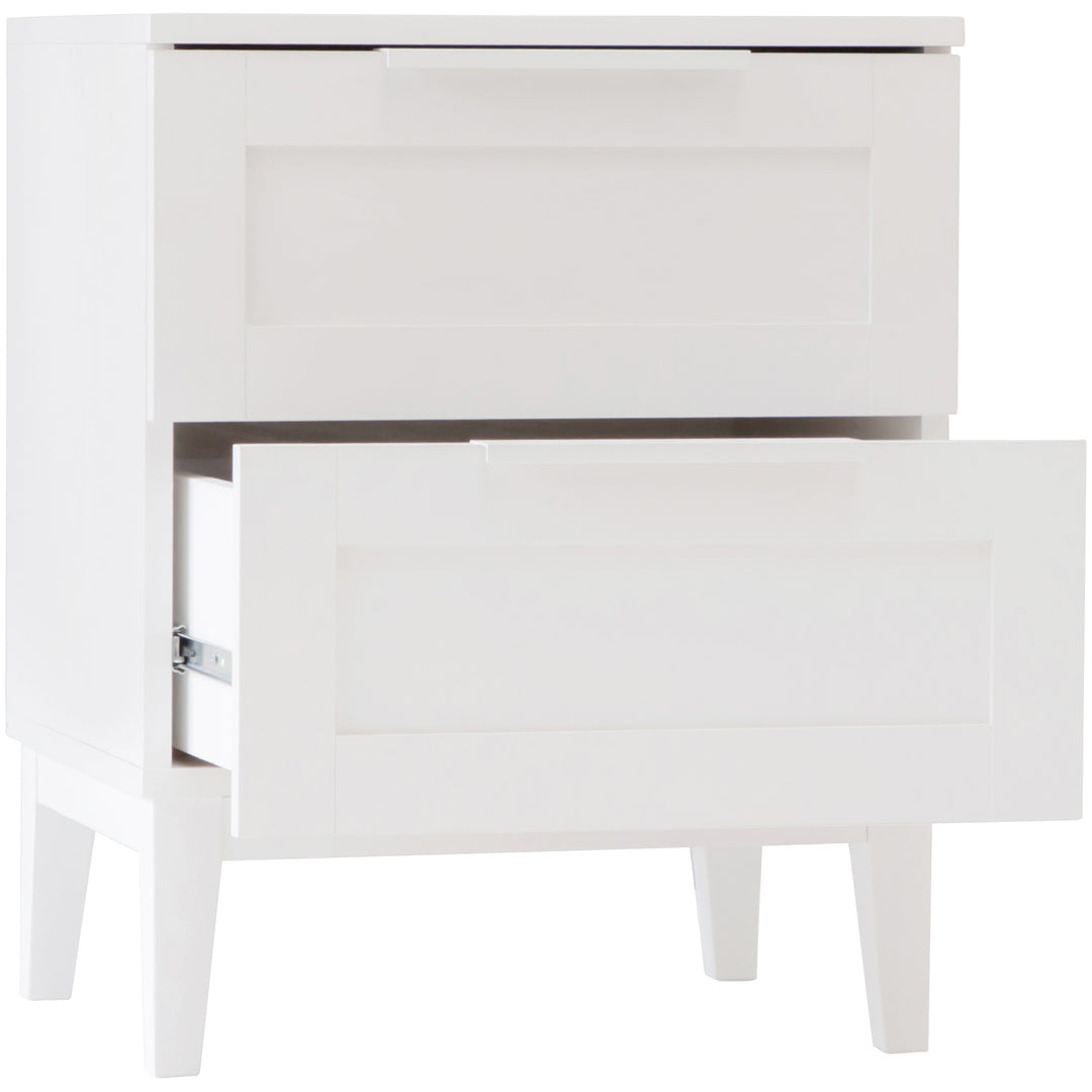 Tenley 2 Drawer Bedside Table - White