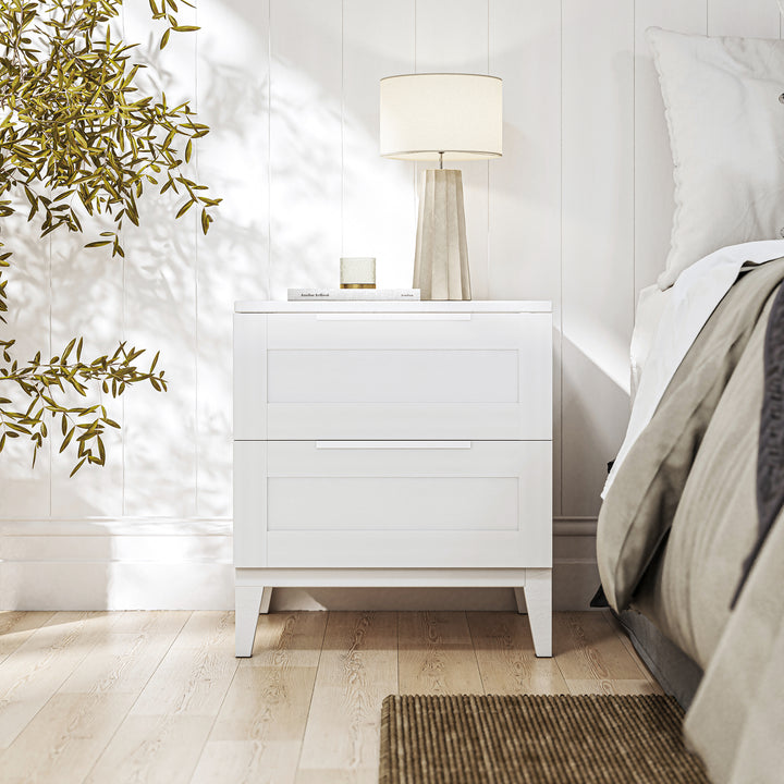 Tenley 2 Drawer Bedside Table - White