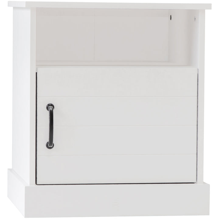 Hamptons 1 Shelf 1 Door Bedside Table - White