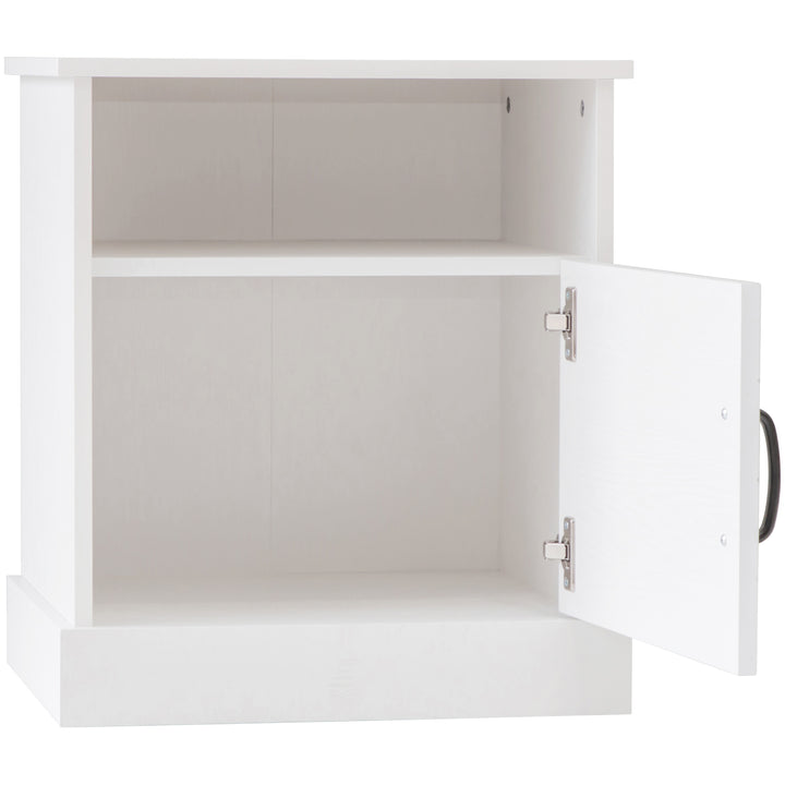 Hamptons 1 Shelf 1 Door Bedside Table - White