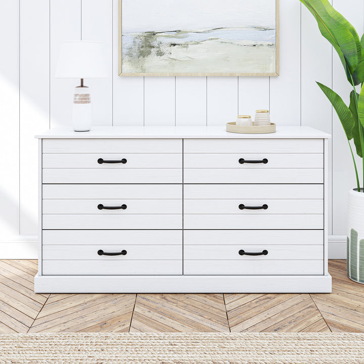 Hamptons 6 Drawer Chest - White