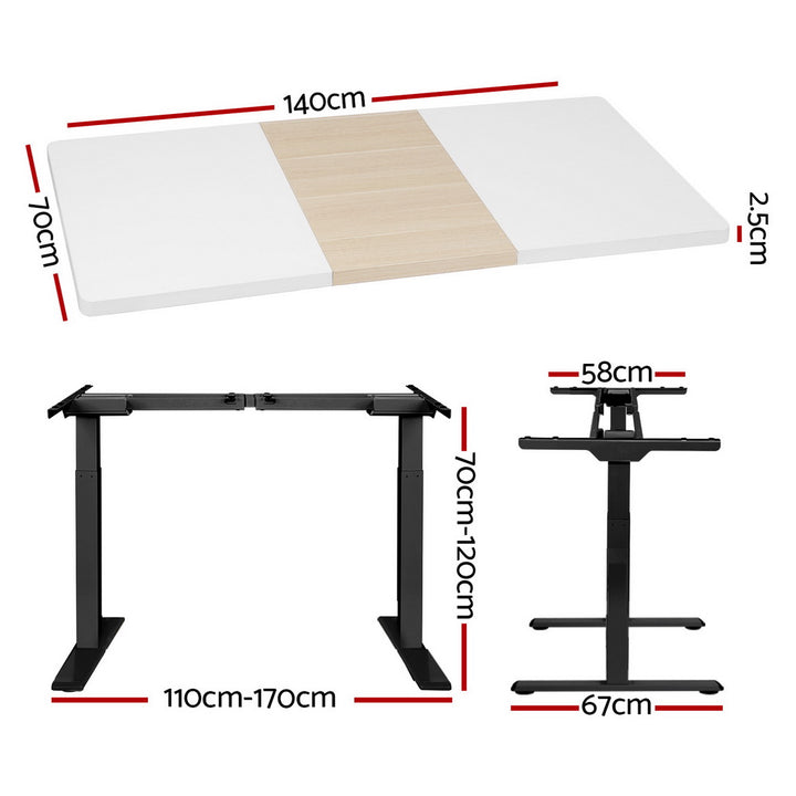 Standing Desk Motorised Electric Dual Motor 140cm