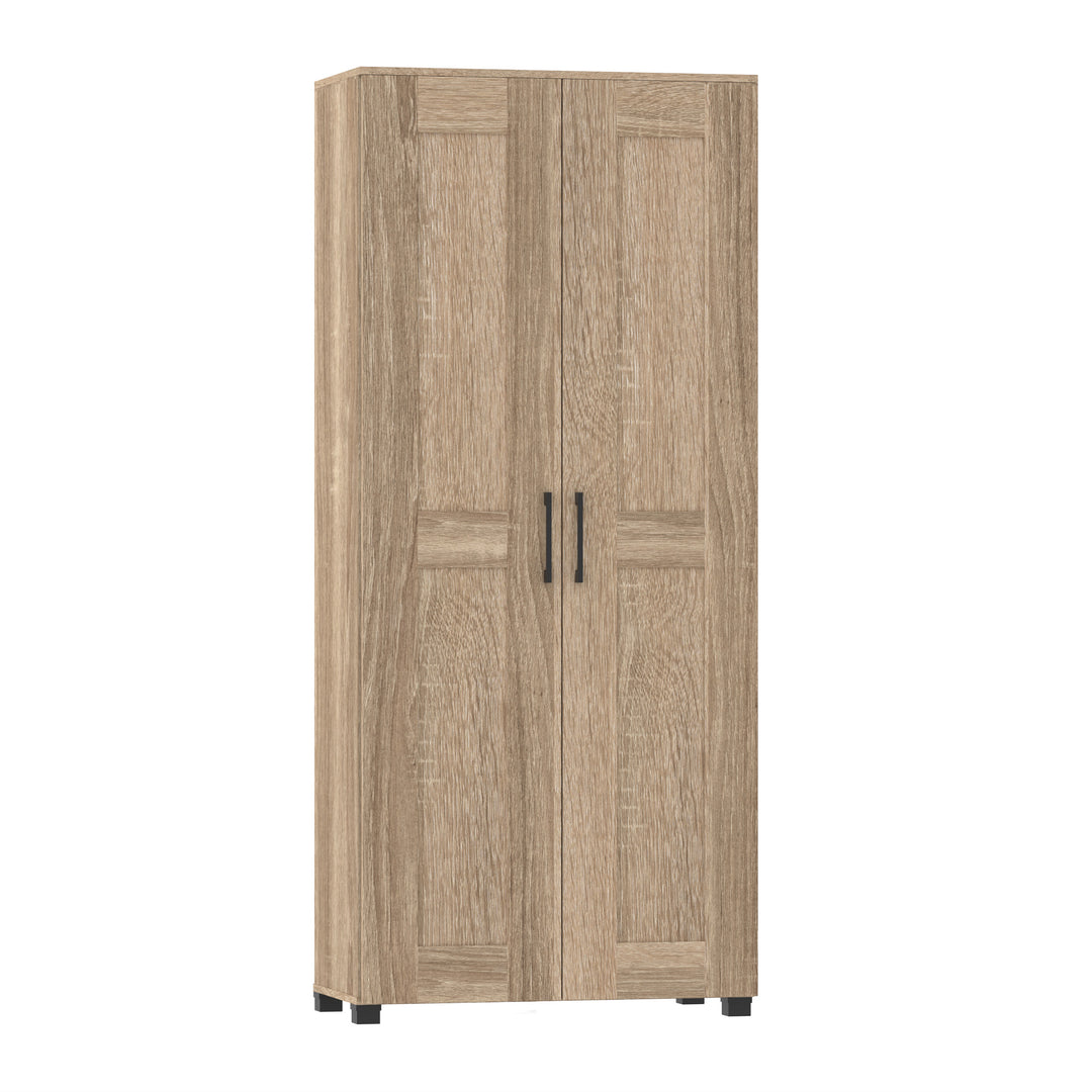 Montreal 2 Door Multi Shelves Storage Tall Cupboard - Light Sonoma Oak