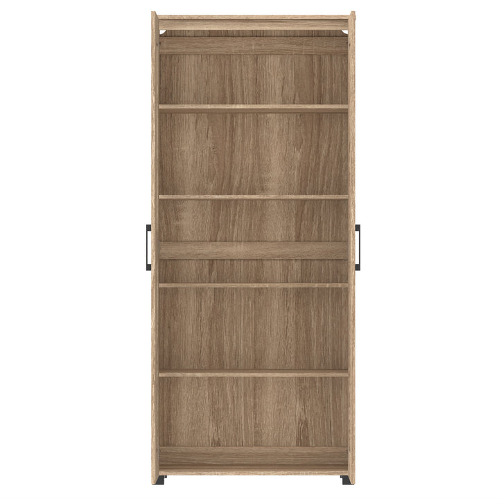 Montreal 2 Door Multi Shelves Storage Tall Cupboard - Light Sonoma Oak