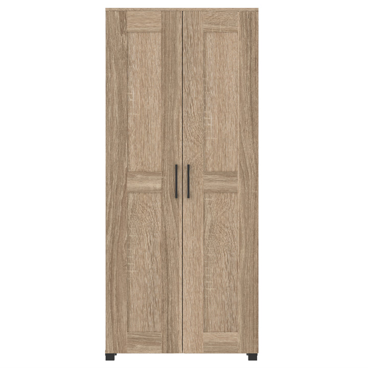 Montreal 2 Door Multi Shelves Storage Tall Cupboard - Light Sonoma Oak