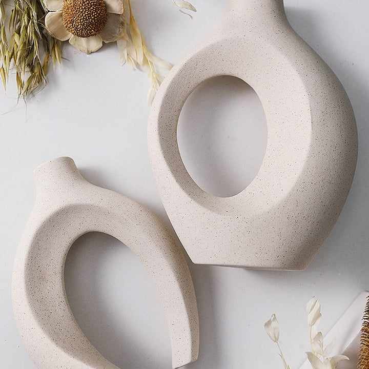 Nordic Ceramic Embrace Vases for Pampas Grass Dried Flower Set of 2