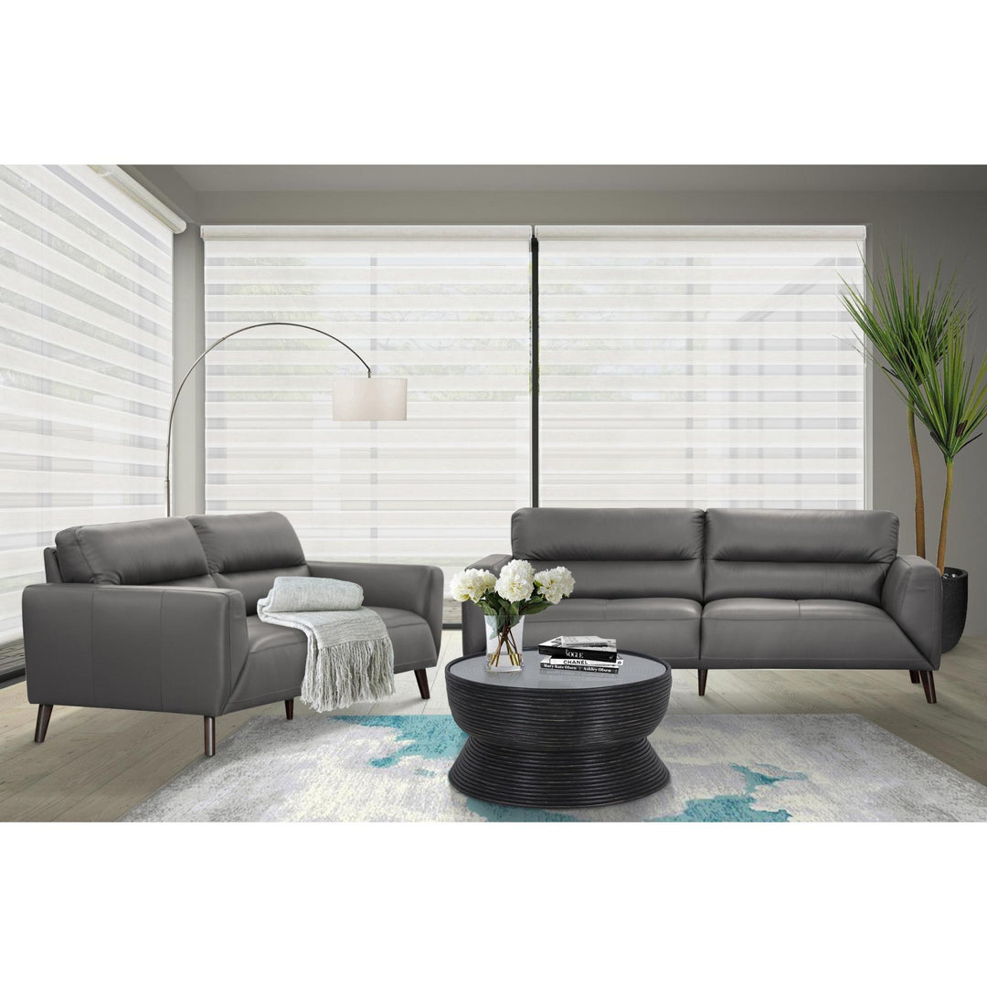 Downy Genuine Leather Gunmetal Sofa Set - 3+2 Seater Lounge Couch