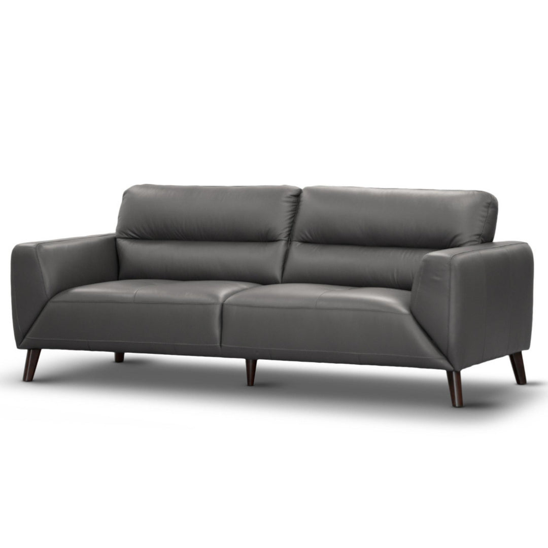 Downy Genuine Leather Gunmetal Sofa Set - 3+2 Seater Lounge Couch