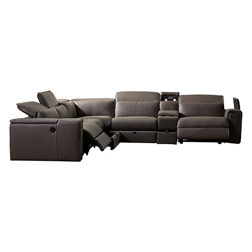Corner Sofa Square Wedge Leather Electric Recliner Lounge Set