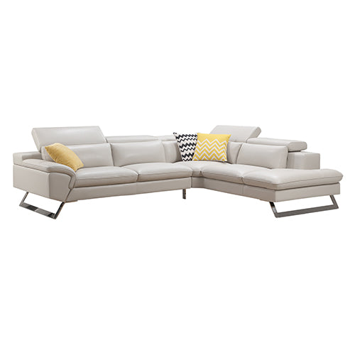 Cream Leatherette Corner Sofa Couch - 5 Seater Lounge with Chaise