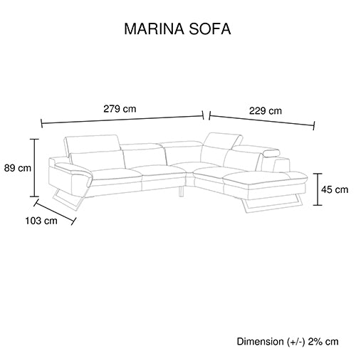 Cream Leatherette Corner Sofa Couch - 5 Seater Lounge with Chaise