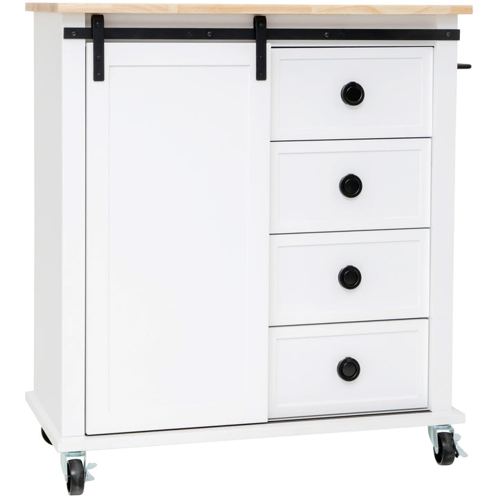 South Hampton 4 Drawer 1 Door Kitchen Trolley