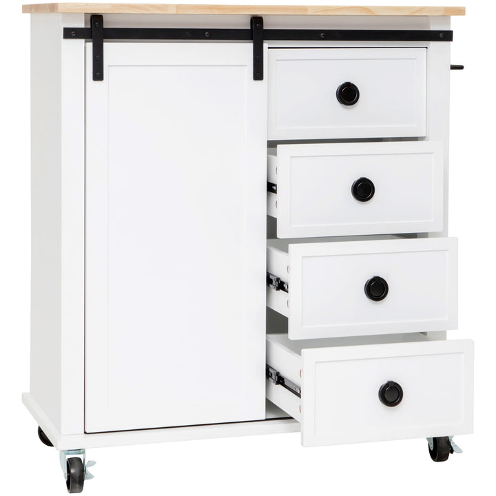 South Hampton 4 Drawer 1 Door Kitchen Trolley