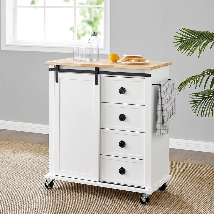 South Hampton 4 Drawer 1 Door Kitchen Trolley