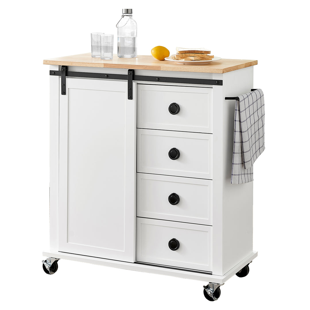 South Hampton 4 Drawer 1 Door Kitchen Trolley