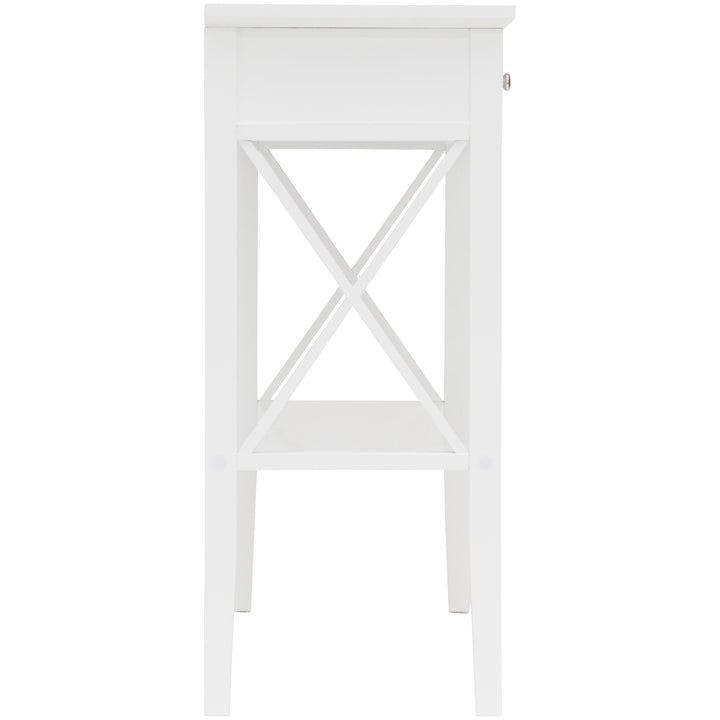 Long Island 2 Drawer 1 Shelf Console Table White