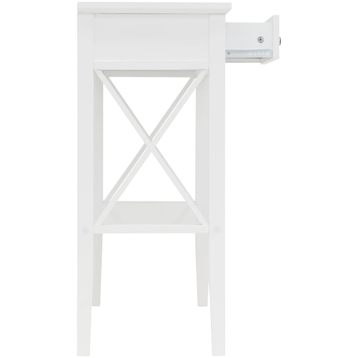 Long Island 2 Drawer 1 Shelf Console Table White