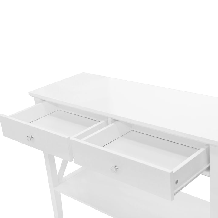 Long Island 2 Drawer 1 Shelf Console Table White