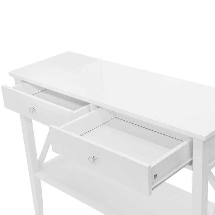 Long Island 2 Drawer 1 Shelf Console Table White