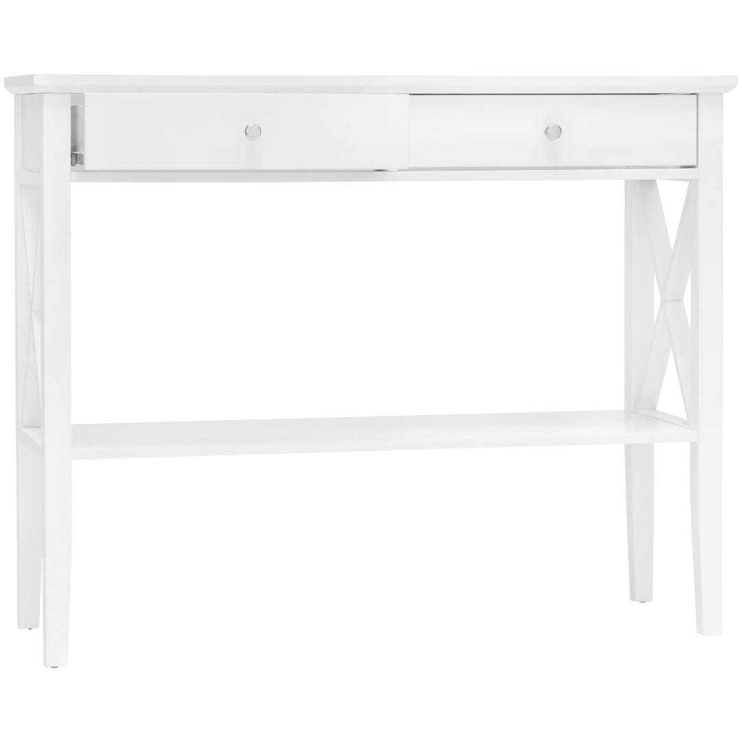 Long Island 2 Drawer 1 Shelf Console Table White