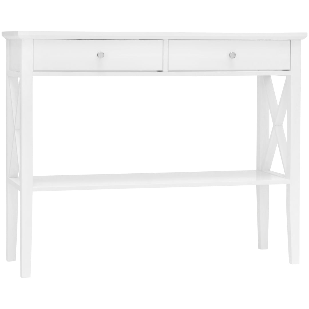 Long Island 2 Drawer 1 Shelf Console Table White