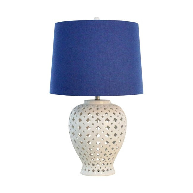 Lattice Tall White Table Lamp