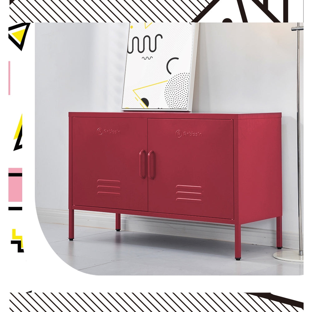 ArtissIn Buffet Sideboard Metal Cabinet - BASE Pink