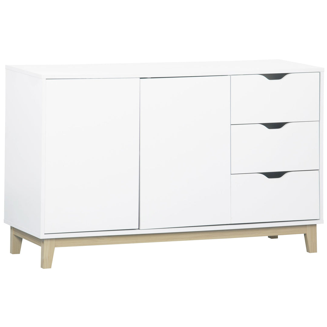 Cross view of Scandinavian 3 Drawer 2 Door Buffet