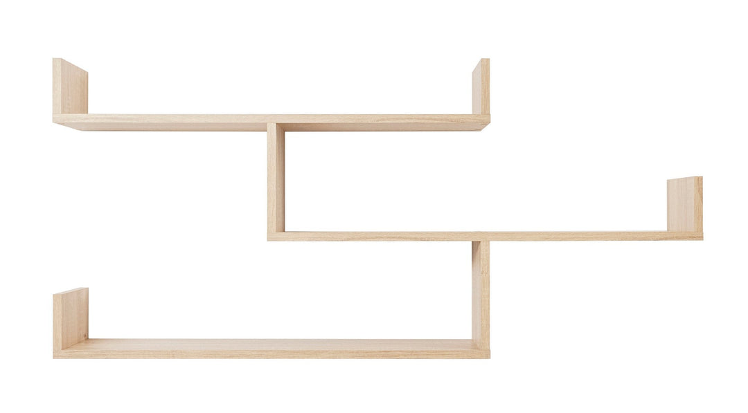 Zurich Multi Level Shelf Kit Wall Decorator OAK