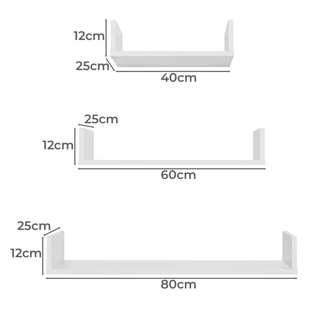 Oslo Three Piece Shelf Kit Wall Decorator White