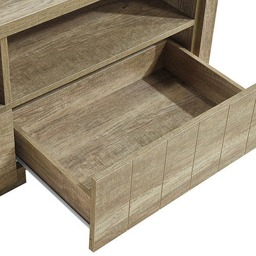 TV Cabinet 3 Storage Drawers Oak Colour