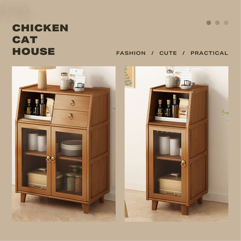 Modern Bamboo Kitchen Sideboard Storage Cabinet