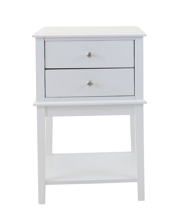 Chloe 2 Drawer Storage Bedside Table White