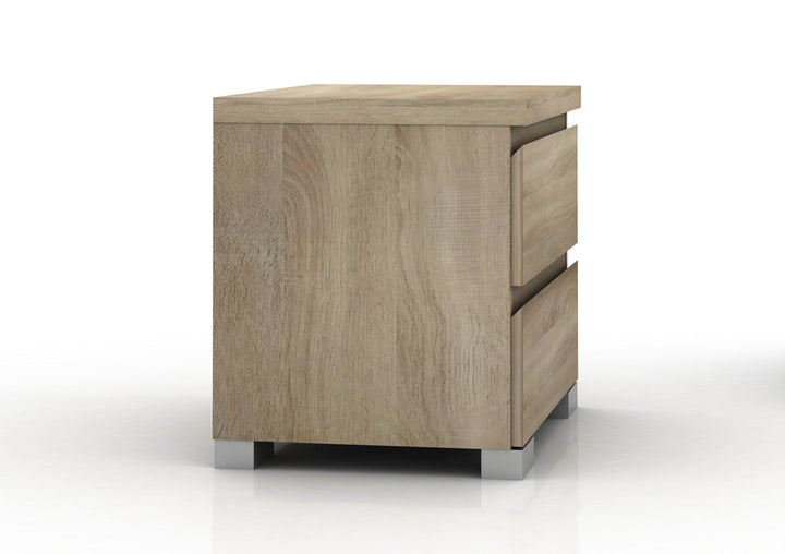 Elara Bedroom Storage Bedside Table - Light Sonoma Oak