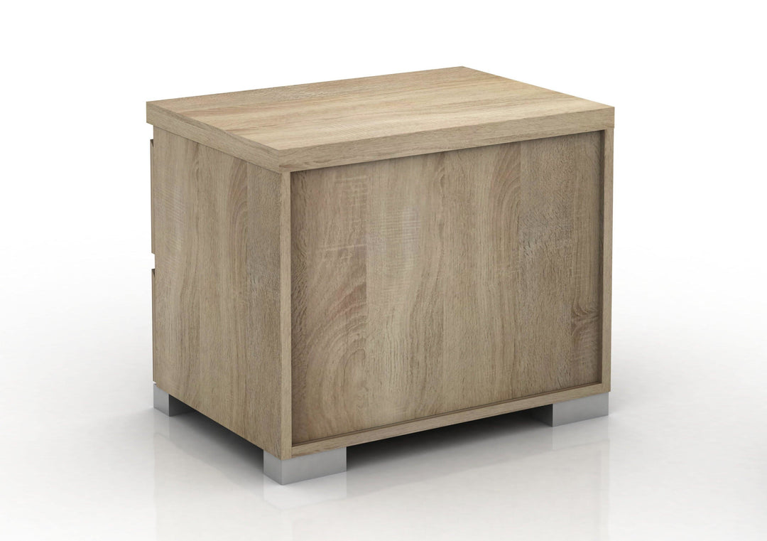 Elara Bedroom Storage Bedside Table - Light Sonoma Oak