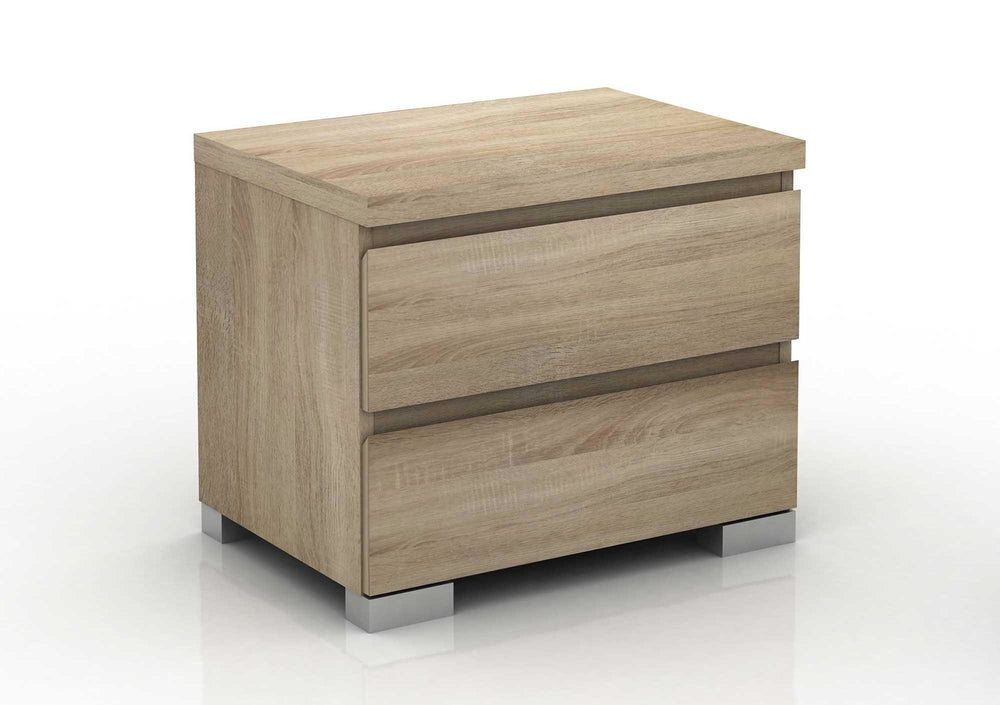 Elara Bedroom Storage Bedside Table - Light Sonoma Oak