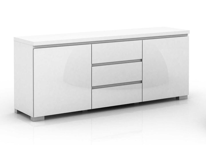 Elara High Gloss Buffet Unit Bedroom Storage Drawers Lowboy 