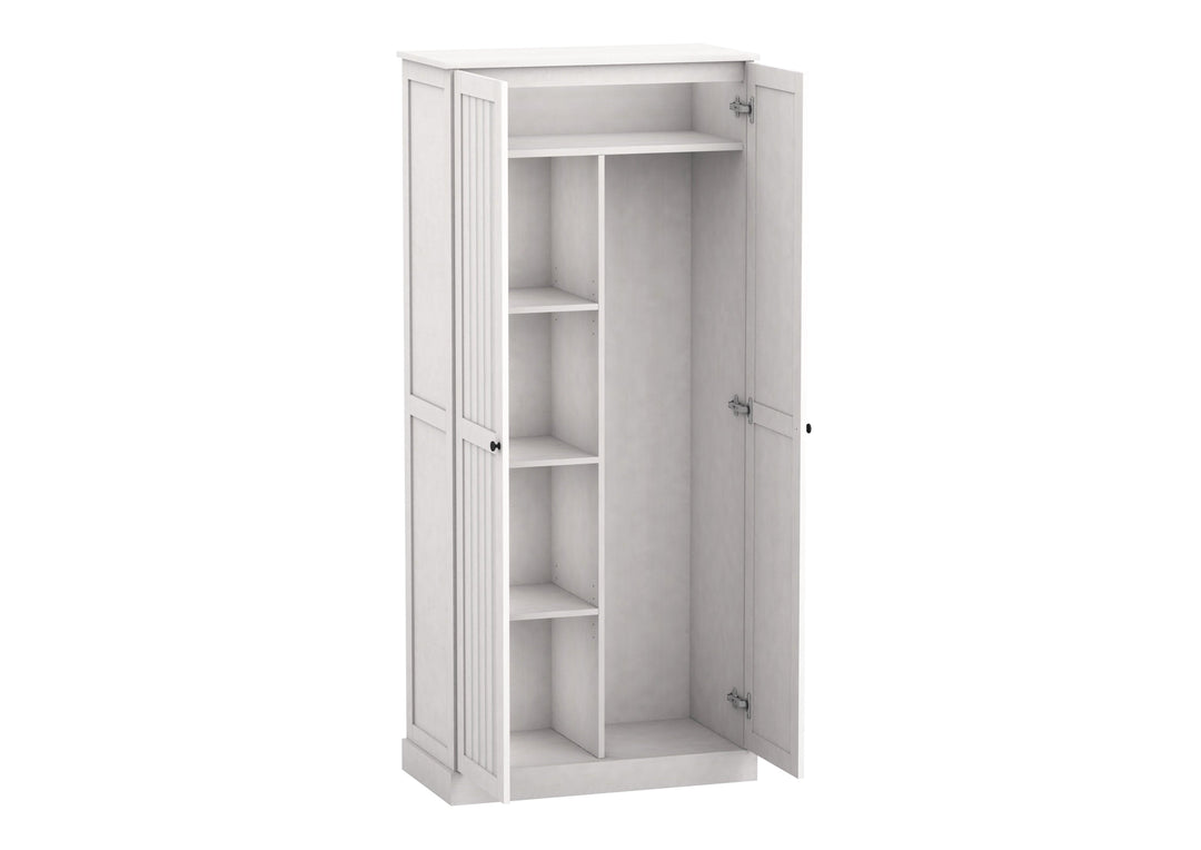 Hamptons 2 Door Broom 80cm Multipurpose Cupboard