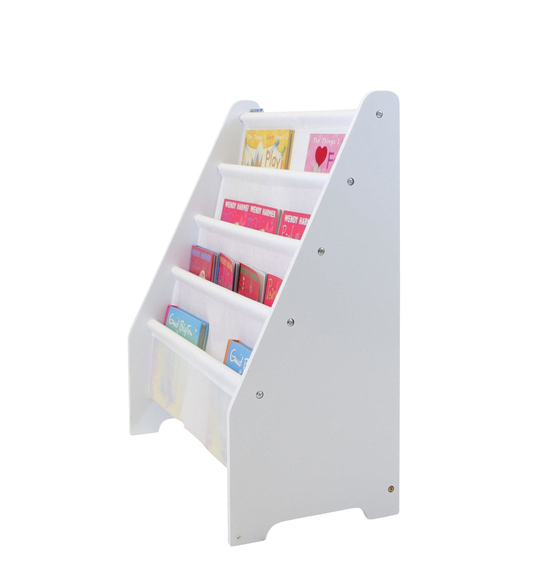 Kids Classic Style 4 Tier Book Rack White - Magazine Display