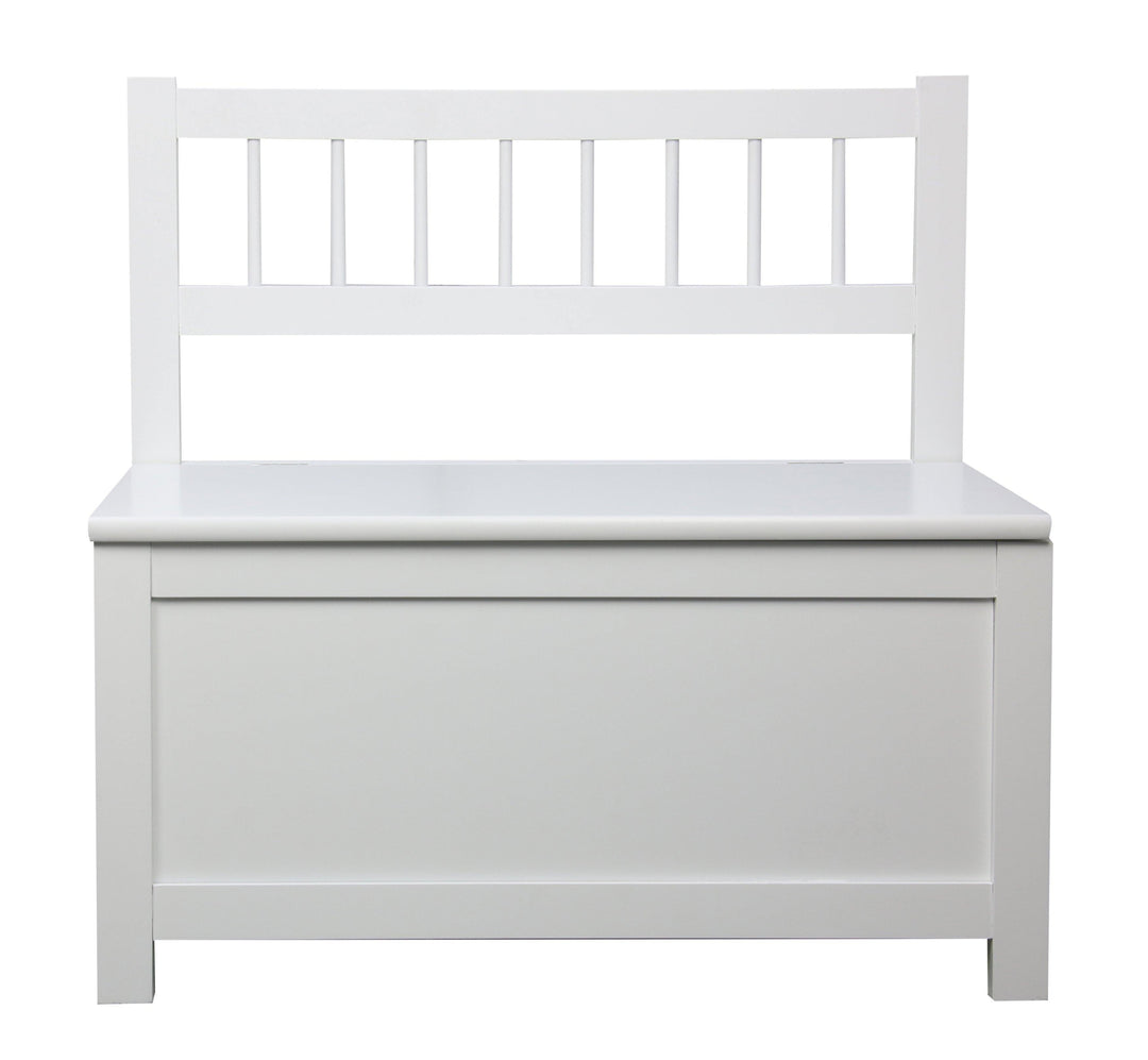 Kids Toy Storage Bench Seat With Non Toxic Lead White Paint