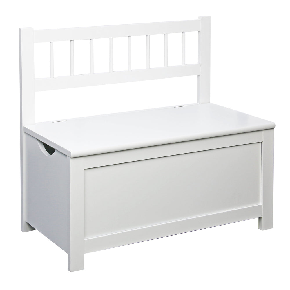 Kids Toy Storage Bench Seat With Non Toxic Lead White Paint